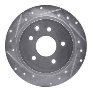 Nissan Juke Brake Rotor (1) - Rear Left - R1 Concepts - Drilled & Slotted - Silver - `02-`25